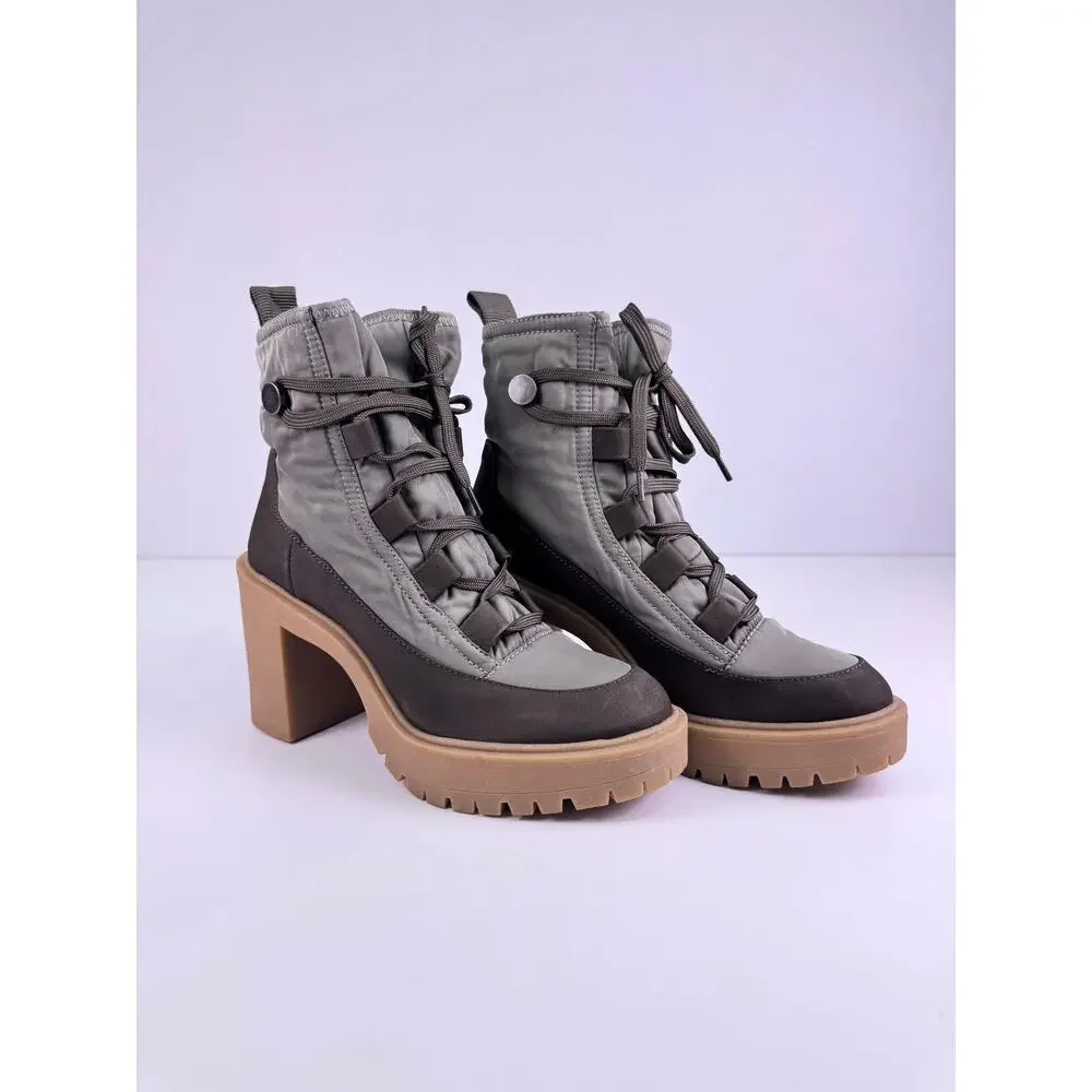 NWOT Dolce Vita Celida Lace Up Heeled Ankle Hiking Boots Lug Sole Size 7 - Picture 2 of 7